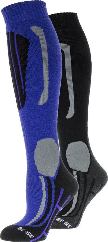 Skisokken - 2-Pack - Verkrijgbaar in Vier Kleuren - 54% Acryl - 26% Wol - 18% Polyamide - 2% Elasthaan