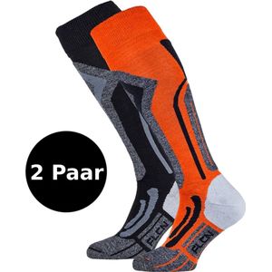 Falcon Coolly B Wintersportsokken - Unisex - Zwart/Oranje - 39-42