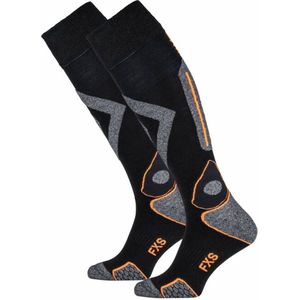 Falcon - Yeti Skisokken - Faded Black Orange - Wintersportsokken - Zwart/Oranje