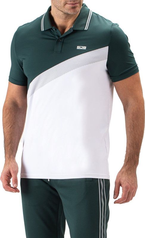 Sjeng Sports Coster Tennis Polo Heren Groen dessin