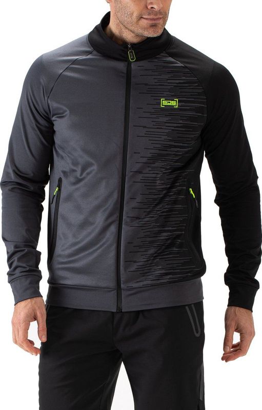 Sjeng Sports Taco Trainingsjas Heren Running Zwart dessin
