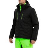 Falcon - Perrin - Heren Ski-Jas - Zwart - Softshell - Kunstdons Vulling