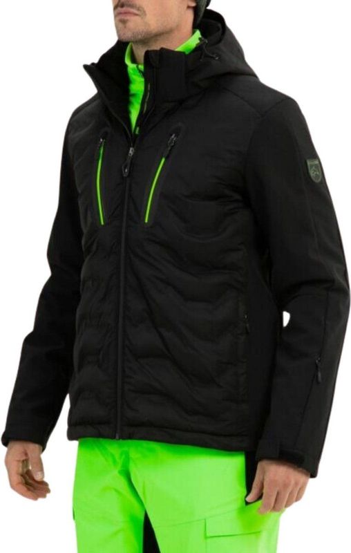 Falcon - Perrin - Heren Ski-Jas - Zwart - Softshell - Kunstdons Vulling