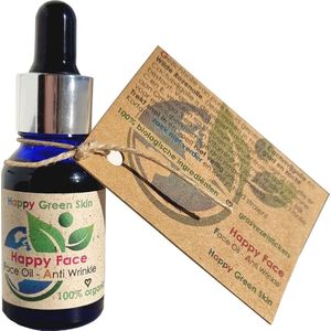 Happy Face Liftende Gezichtsolie - 100% biologische koudgeperste Cactusvijgolie en Wilde Rozenolie - voor een gladde huid - trekt snel in - met natuurlijke Retinol - duurzame verpakking - anti rimpel gezichtsolie - organic - Eco- Happy Green Skin