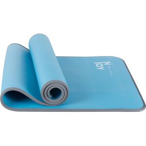 Yoga mat - Incl.Draagriem - Extra groot - Extra dik - Blauw/Grijs - 185 x 61cm