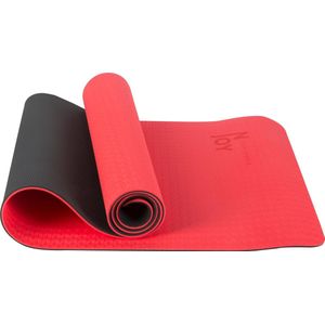 Njoy Your Sports Sportmat - Yogamat - Fitnessmat - Fitness - Antislip - Rood - Zwart - 183x61x0.6cm