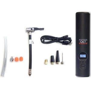 QLT Draadloze Luchtcompressor met LED Verlichting - Elektrische pomp - Inclusief USB-Oplaadkabel en 4 Opzetstukken - 10,3 Bar - LCD-display - Zwart