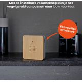 QLT Vogelhuisje met Natuurgeluiden - Box met Vogelgeluiden - Werkzaam op Batterijen - Automatische Bewegingssensor - Instelbaar Volume - Hout/Grijs