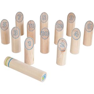 BS Toys - Fins Werpspel - Kubb Spel - Buitenspeelgoed - 12 Houten Paaltjes