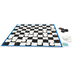 BS Toys Dammen XL Hout - Denkspel | Groot Damspel voor Kinderen vanaf 3 jaar | Inclusief Bord en Houten Damschijven