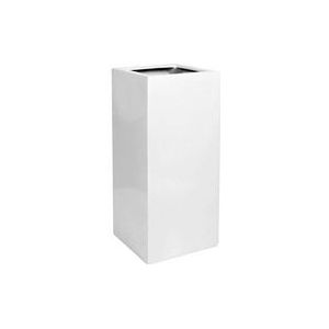 Plantenbak Bouvy - Glanzend wit (L)30 x (B)30 x (H)60 cm | (L)30 x (B)30 x (H)60 cm