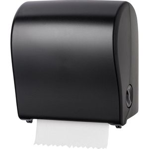 Handdoekroldispenser mini van kunststof van PlastiQline wit/zwart