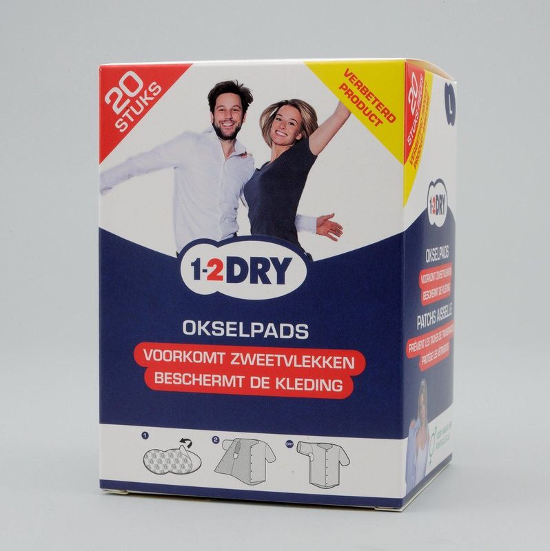 1-2DRY - Anti Transpirant Okselpads - Wit - 20 Stuks