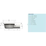 Aquaberg kunststof put/opzetstuk met zijaansl 50mm RVS rooster verstelbaar 15x15cm met PPC reukslot 50mm 4316