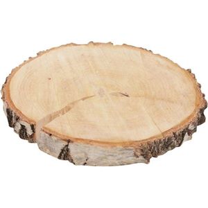 HBX Natural Living Decoratie boomschijf met schors - hout - D24,5 cm - rond