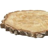 HBX Natural Living Decoratie boomschijf met schors - hout - D45 cm - rond