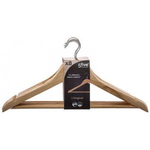5five - Kledinghangers - Houten - 8 stuks - 45 x D. 1,2 x 22,5 cm