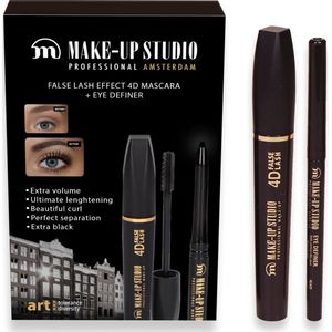Make-up Studio Geschenkset - Mascara 4D False Lash zwart + eyeliner Zwart