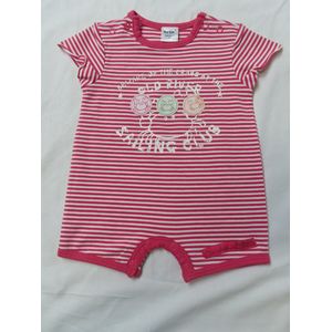 Dirkje - Combi kort - Meisje - streepje roze - 6maand 68