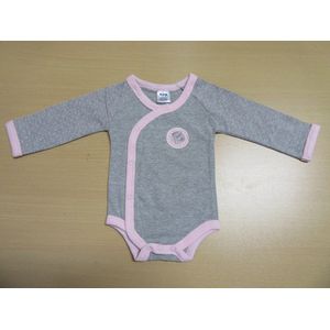 dirkje , 2 pack , body set , lange mouw , rose met grijst  3 maand  62