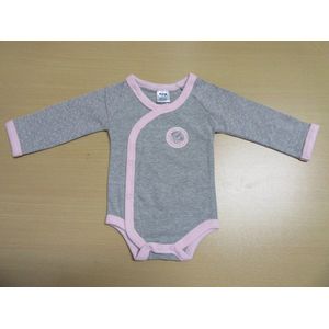 2 pack bodyset grijst met rose , open body , dirkje 6maand 68