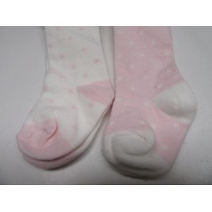 dirkje collant maillot , rose met witte stip  6-12 maand