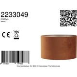 Light & Living Cilinder Lampenkap Velours - Terra - Ø35x21cm - voor Tafellampen, Staande lamp, Hanglampen