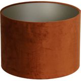 Light & Living Cilinder Lampenkap Velours - Terra - Ø35x21cm - voor Tafellampen, Staande lamp, Hanglampen
