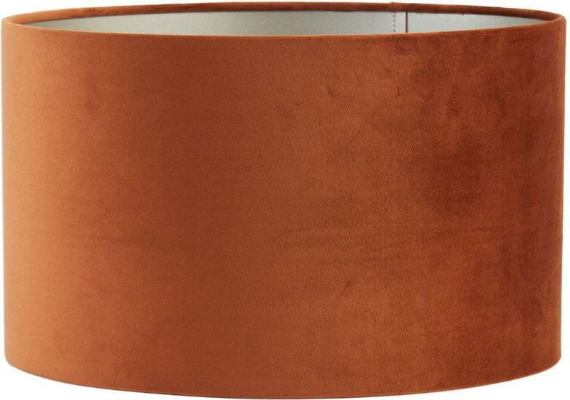 Light & Living Cilinder Lampenkap Velours - Terra - Ø35x21cm - voor Tafellampen, Staande lamp, Hanglampen