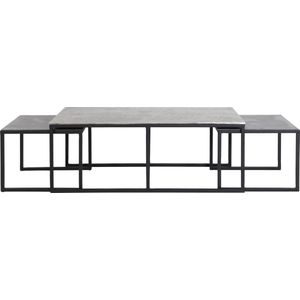 Light & Living - Salontafel KUMALU - 120x60x45cm - Zilver - Set van 3