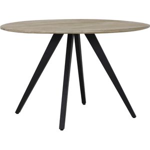 Light&living Eettafel Ø120x78 cm MAGNIFERA mango hout-zwart