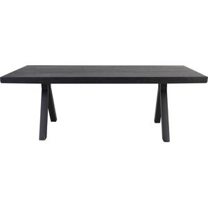 Light&living A - Eettafel 220x100x78 cm MUDEN mango hout mat zwart+zwart