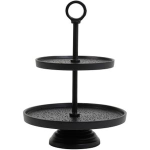 Light & Living Etagère Lutek - Zwart - 2 Laags - Modern,Luxe