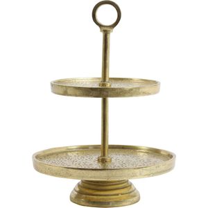 Light & Living Etagère Lutek - Goud - 2 Laags - Modern,Luxe