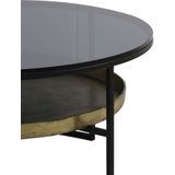 Light & Living Rowdy Salontafel - Zwart/Antiek Brons - Ø88x40cm