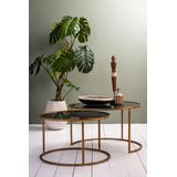 Light & Living Salontafel Duarte - Smoke Zwart/Goud - Ø65+Ø75cm - Klassiek,Luxe