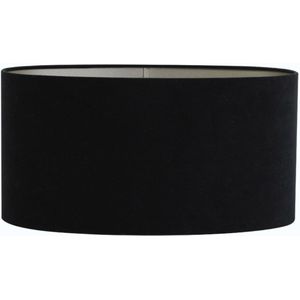 Light & Living Lampenkap Ovaal Velours - Zwart - 38x17,5x19cm - voor Tafellampen, Staande lamp