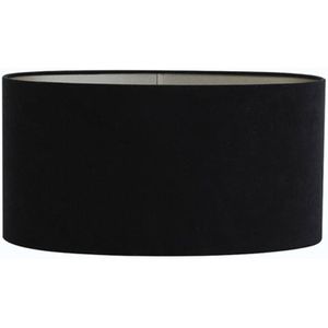 Light & Living Lampenkap Ovaal Velours - Zwart - 45x21x22cm - voor Tafellampen, Staande lamp
