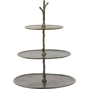Light & Living 3-laags TRESA antiek bronzen etagère 35x31x45 cm