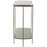 Light & Living Besut - Side Table - Marmer Groen/Glas Goud - 103x37x80 cm