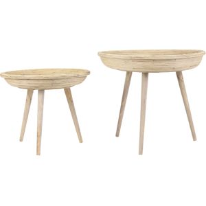 Light & Living Bijzettafel Colon - Hout - Ø46+Ø56cm - Landelijk