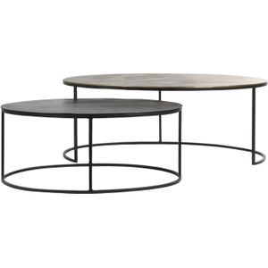 Light & Living Paxson Salontafel - Antiek Brons/Donker Brons - Ø103+80 cm