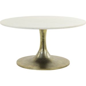 Light&living A - Salontafel Ø76x36 cm RICKERD wit marmer+antiek brons