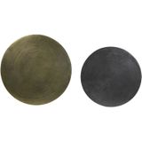 Light & Living Bijzettafel Primo - Set van 2 stuks - zwart-brons+mat zwart
