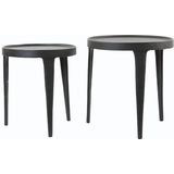 Light & Living Bijzettafel Tobias - Zwart - Ø43+Ø37cm - Modern