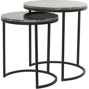 Light & Living Bijzettafel Alfio - Bruin - Ø49cm - Modern