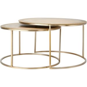 Light & Living Salontafel Talca - Licht Goud - Ø75cm +Ø65cm - Modern