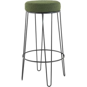 Light & Living Alice barkruk 73cm boucl� groen