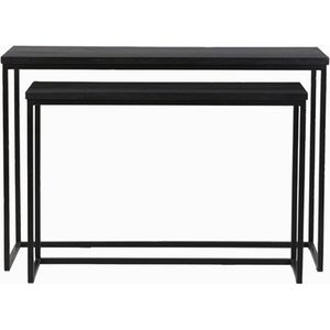 Light&living Side table S/2 100x30x70+120x40x82 cm BRYSON hout mat zwart