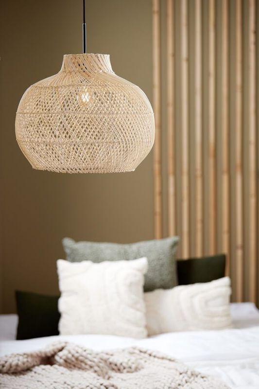 Light and Living - Hanglamp - Beige - Rotan - 1 Lichtpunt - Dimbaar